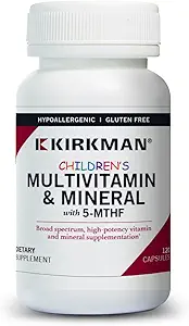 Kirkman - Children's Multivitamin & Mineral - 120 Capsules - with 5-MTHF - Potent Broad Spectrum Vitamin/Mineral Supplement - Hypoallergenic