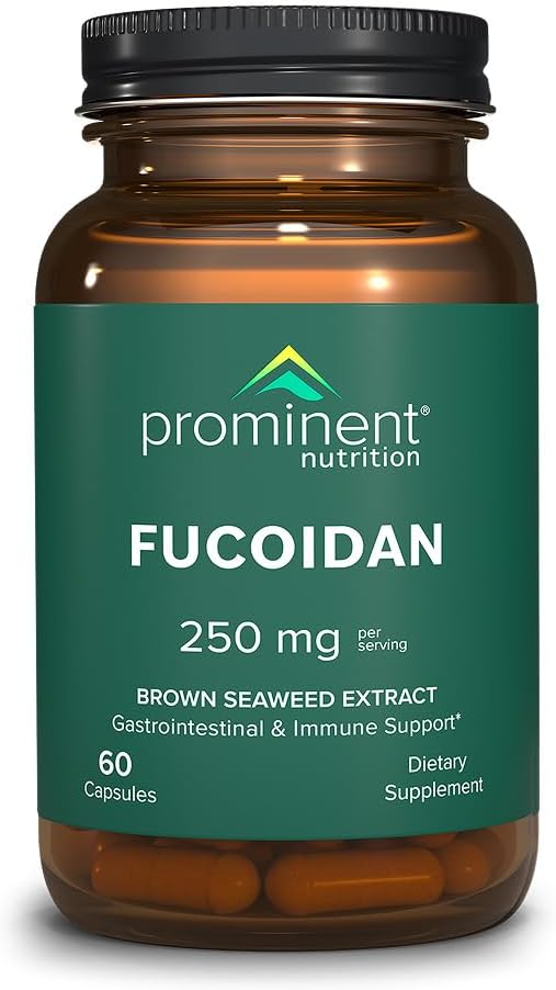 Prominent Nutrition Fucoidan Gut Health &amp; Immune Support Supplement – 250mg, 60 Count – Premium Brown Seaweed Extract - Immune System &amp; Digestion Supplement - 1 Pack