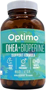 Optimo DHEA y BioPerine para máxima fuerza y absorción 50mg  Optimize Hormon Levels l Boost Energy l Stamina l Vitality l Metabolism  tolera for Men &amp; Women l 60 Capsules