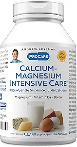 ANDREW LESSMAN Calcium Magnesium Intensive Care 250 Capsules - Bone and Skeleton Health Essentials. Cápsulas fáciles de absorber, pólvora fina superluble. Suave hasta los estómagos más sensibles