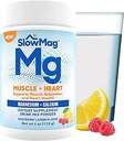SlowMag® Magnesium Powder, Magnesium + Calcium Supplement Drink Mix, Raspberry Lemon Flavor, Apoya Muscle Relax & Heart Health, 4oz