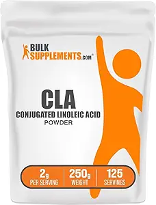 BulkSupplements.com Polvo ácido linoléico conjugado - Suplemento CLA, Suplemento nutricional - Gluten Free, 2g Por Serving, 250g (8.8 oz) (Pack of 1)