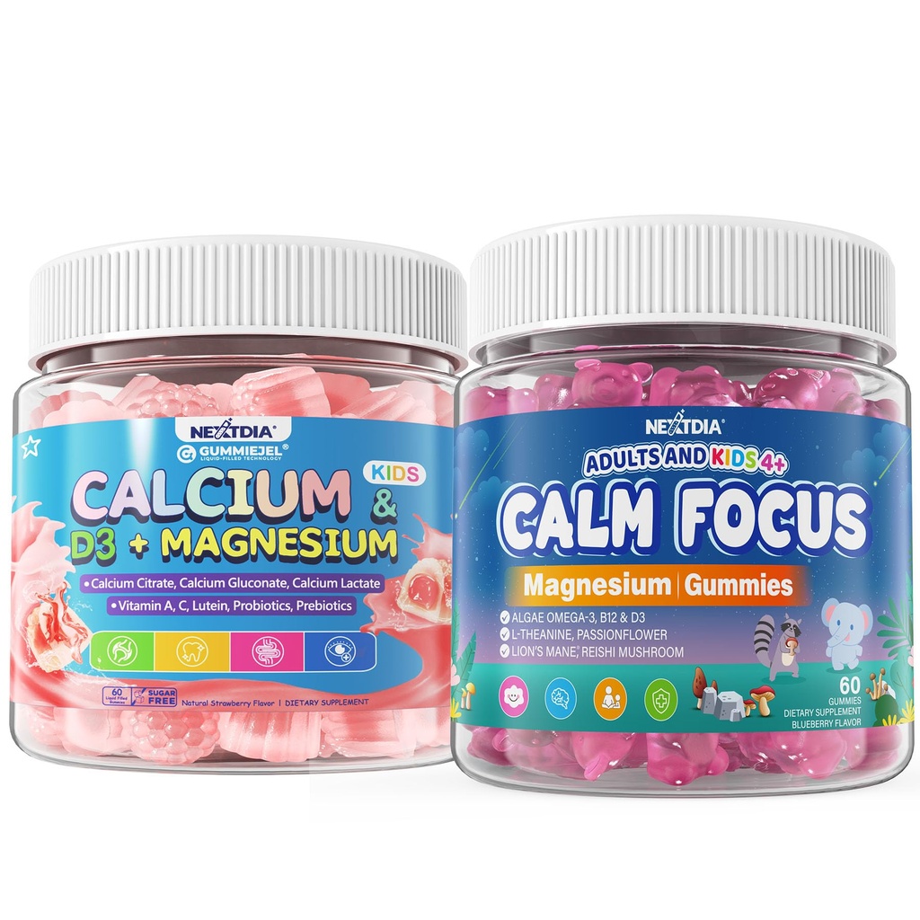 Kids Calcium Gummies + D3 & Magnesium + Omega 3 for 4+