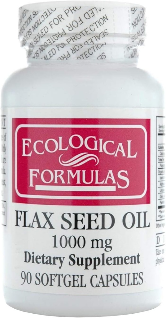 Fórmulas ecológicas aceite de semilla de Flax orgánico 1000 Mg, blanco, 90 Conde