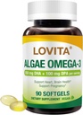 Lovita Algae Omega-3, Vegan and Plant-Based DHA ' DPA, Fish Oil Alternative, 1000mg Algae Oil, Support Heart and Brain Health, Carrageen-Free, 90 Softgels