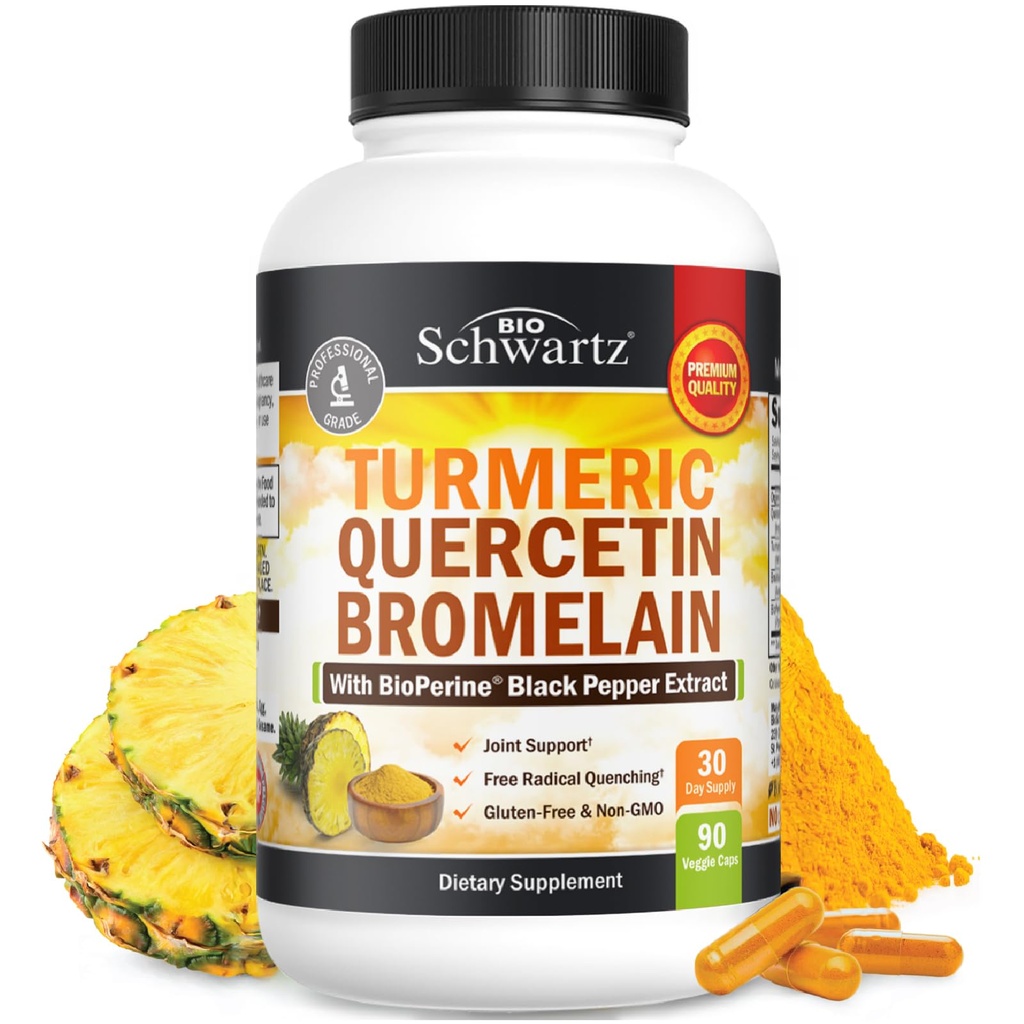 Tormérica Quercetina con suplemento de bromelaina - Natural Extra Strength Immune y Soporte Conjunto con BioPerine Black Pepper para Max Absorción - Suplemento orgánico de Bromelaina Vegan Seguro, No GMO
