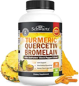 Tormérica Quercetina con suplemento de bromelaina - Natural Extra Strength Immune y Soporte Conjunto con BioPerine Black Pepper para Max Absorción - Suplemento orgánico de Bromelaina Vegan Seguro, No GMO