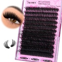 Yawamica Fluffy Lash Clusters Thick 200D Volume Eyelash Clusters 14-20mm Wispy Individual Lashes D Curly Cluster Eyelash Extensions 240pcs DIY Lash Extension for Beginners