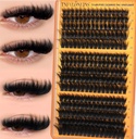 Fluffy Lash Clusters with Spikes 200D+260D+300D Cluster Eyelash Extensions Thick Eyelash Clusters Faux Mink Individual Lashes Full Volume Cluster Lashes 12-20MM Reusable Eyelashes by TNFVLONEINS