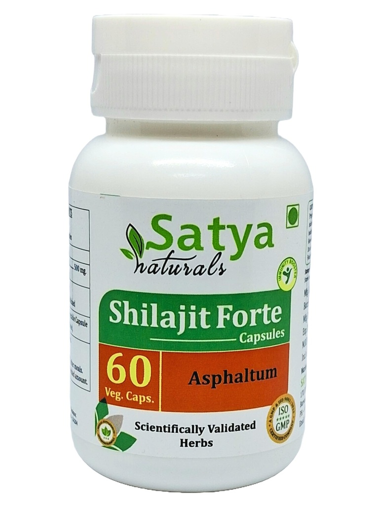 Shilajit Forte Capsule 500 mg. 60 Veg. Capsule peru Shilajit (Asphaltum) Extract Capsules for Hombres y Mujeres ← Ayurvedic Herbal Suplemento/Remedios  10:1 Forte (1 Botella de 60 cápsulas)