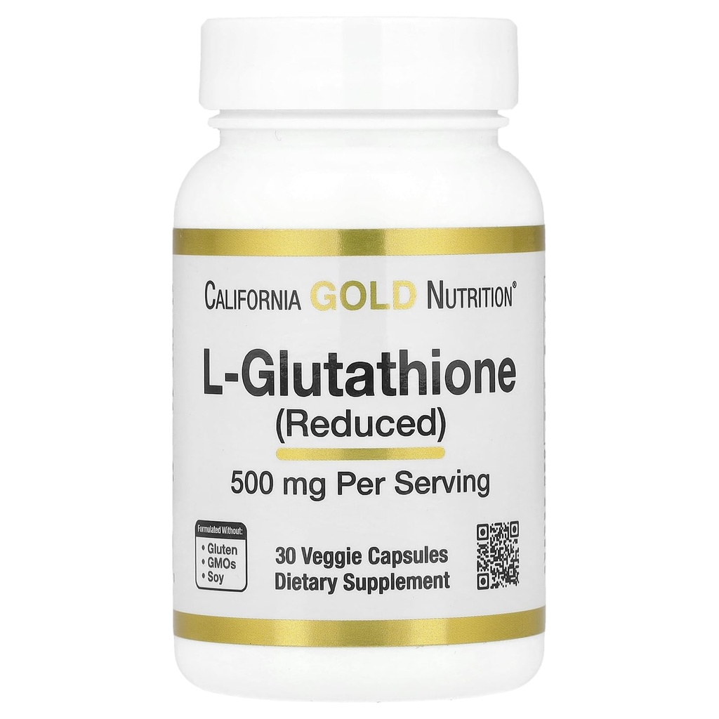 California Gold Nutrition L-Glutathione (Reduced), 500 mg, 30 cápsulas vegetarianas