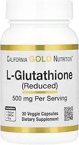 California Gold Nutrition L-Glutathione (Reduced), 500 mg, 30 Veggie Capsules