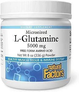 Factores naturales, Micronized L-Glutamine Drink Mix 5000 mg, soporta músculos y función inmunitaria, 8 Oz