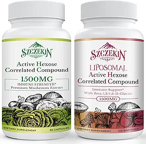 Hexose activo Correlated Compound 1500 mg Suplemento 90 cápsulas Bundle con 1500 mg Liposomal Active Hexose Correlated Suplemento 120 SoftGels
