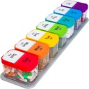 Organizador semanal de píldoras,Extra Large Am Pm Medicine Container with Removable Compartments, BPA-Free Pill Sorters 7 Days 2 Times a Day for Vitamins and Supplements