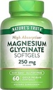 La verdad de la naturaleza Magnesium Glycinate 250mg TEN 60 Softgels TEN High Absorption ← No Gluten Suplemento Mineral Gratuito