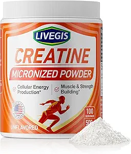 Creatina, Monohidrato de Creatina Keto Amistoso, Desflavorado - Musculos de apoyo, Energía celular y Cognitivo - 17.63 Oz(500g) - 100 Servimientos (500g)