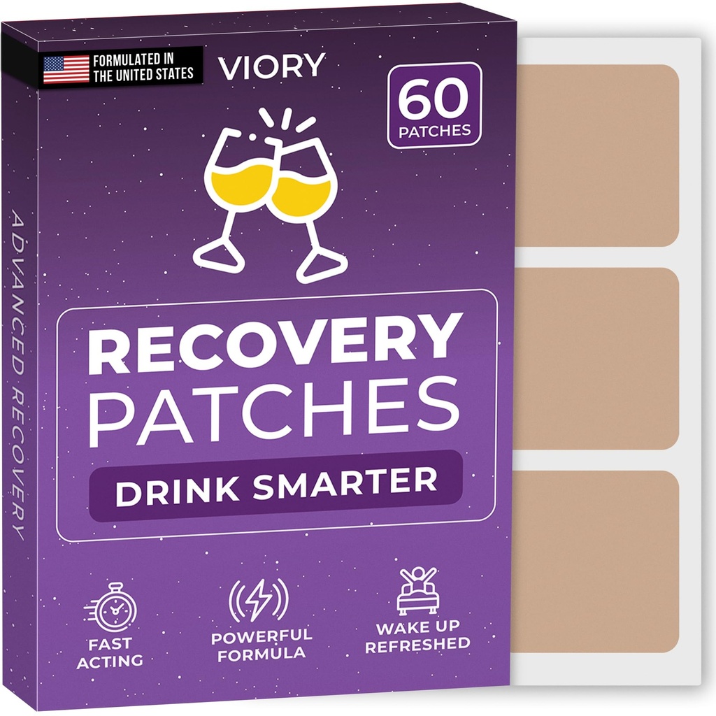 Patches de recuperación 60 Pack - Wake Up Refreshed &amp; Energized with Our 100% Natural Ingredients Patch for Party - Skin-Friendly & Waterproof - Apply Before Drinking - Enhanced Morning Formula