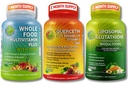 Immune & Whole Body Wellness Bundle – Quercetin with Bromelain + Whole Food Multivitamin with Iron + Liposomal Glutathione 500mg – Antioxidante, respiratorio &amp; Immune Support – Vegan, Non-GMO