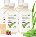 AloeCure USDA Organic Aloe Vera Juice Grape Flavor, Made Within 12 Hours of Harvest - Pure Aloe Vera Digestive &amp; Immune Health Supplement, Helps Maintain Balanced Stomach Acidity, 16.7oz x 4 Btls