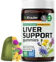 BIO KRAUTER Suplemento Gummies - 60 Chews Vegan w/Milk Thistle, Dandelion Root for Liver Cleanse " Detox - 80% Silymarin