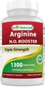 Mejores Naturales L-Arginina NO Booster Triple Fuerza 1300 mg Servir 120 Veg Capsules - Hecho con L-Arginina, AAKG, L-Citrulline, Beet Powder