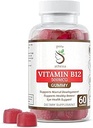 Vitamina B12 Gummy Energy Vitaminas - Vitamina B12 Gummies para adultos 1000mcg W/Sodium - Gummies de energía que soportan la salud ósea W/Inmune Support - 60 Raspberry Flavored Gummies