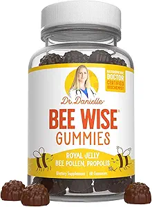 Doctor Danielle Bee Wise Gummies, Best Bee Pollen Suplemento, Propolis, Royal Jelly, 60 Gummies