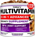Perro multivitamínico Chewable con Glucosamina - Vitaminas y Suplementos para perros - 170 Trucos - Senior &amp; Puppy Multivitamin for Dogs - Hip &amp; Joint Support - Immune Health, Skin, Heart, Digestion, Probiotics