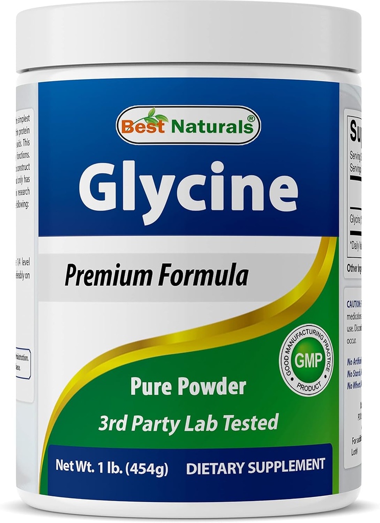 Mejores Naturales Glycine Powder 1 LB - Neurotransmisor & Relax Support