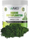 AKI Marine Phytoplankton Powder - Source of Raw Omega-3 EPA Micro Algae Nannochloropsis - Plant Based Proteins, Vitamins for General Wellness - Complete Protein Source, Vegan & GMO Free (2oz/57g)