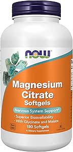 AHORA Suplementos, Citrato de Magnesio, Con Glycinate &amp; Malate, Nervous System Support*, 180 Softgels