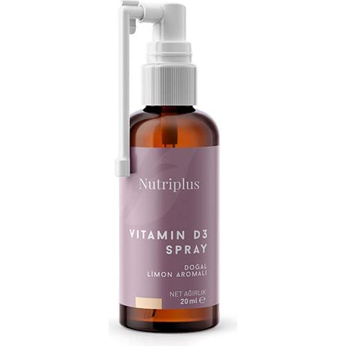 FARMASi Nutriplus Vitamin D3 Spray, Clean Formula, 20 ml / 0.67 fl oz, Lemon Flavored, No Sugar, No Preservatives