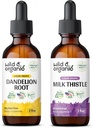 Wild &amp; Organic Dandelion Tincture 2 fl oz &amp; Milk Thistle Tincture 2 fl oz