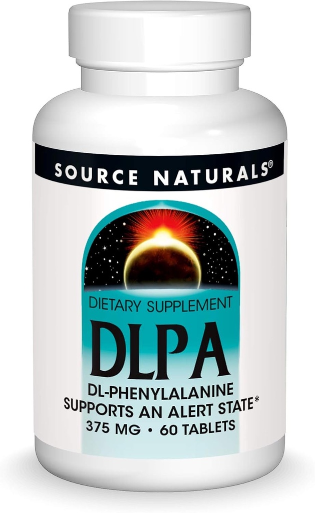 Fuente Naturals DLPA DL-Phenylalanine 375 mg Suplemento que soporta un Estado de Alerta - 60 Tabletas