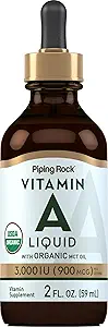 Piping Rock Vitamina A Liquid TEN 2 fl oz ANTE No GMO, Gluten Free Supplement