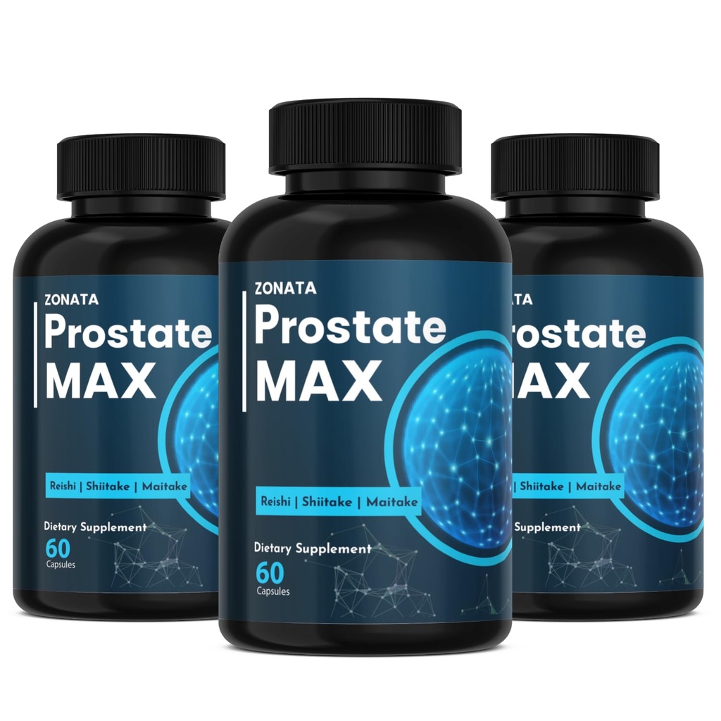 Zonata (3 Pack) Prostate Max Support Supplement, Prostate Max Male Support, 180 Capsules
