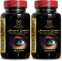 Vision Support Fórmula Natural - Suplementos de Luteina Orgánica - Visión Natural Soporte con Beta-Carotenos & Antioxidantes - 2 Botellas 120 Capsules