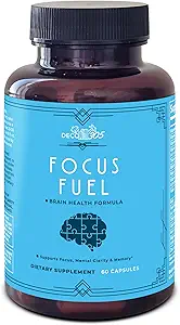Cápsulas neurocombustibles focalizadas: Claridad mental superior, memoria focalizada con DMAE, L-Glutamina & vitaminas esenciales - 60 cápsulas