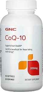 GNC CoQ10 200mg Suplemento, apoya la salud cardíaca, 60 servicios