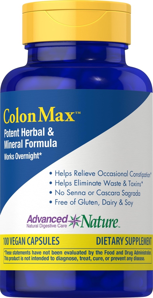 ColonMax | 100 Vegan Capsules | Potent Mineral and Herbal Formula | Digestive Care | by Advanced Nature