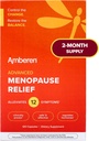 Suplemento de la menopausia ámbar para mujeres, 120 cápsulas, clínicamente probadas, ayuda a apoyar el equilibrio hormonal, ayuda a aliviar 12 síntomas de la menopausia: Flashes calientes, sudaderas nocturnas, mudas y más
