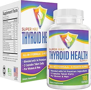 Suplemento de Apoyo a la Tiroides de 3 meses (All-in-1) Fórmula con 14 Ingredientes Activos Silenciosos Suplementos Tiroideos Silencio Complejo de Salud Tiroides Silenciosos Tiroides Apoyo a Mujeres &amp; Hombres