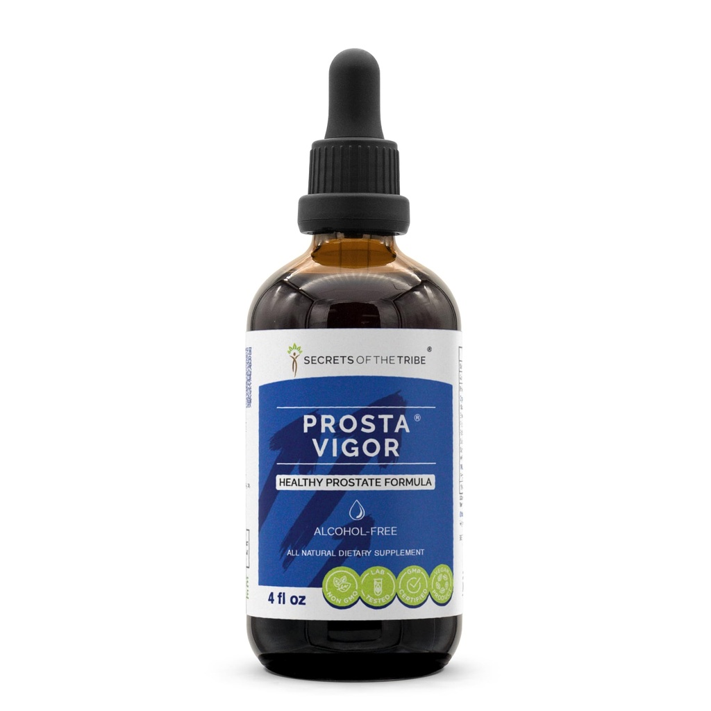 Prosta Vigor Alcohol-Free, Glycerite Pygeum, Maca, Stinging Nettle, Reishi Mushroom, Red Clover, Spearmint, Saw Palmetto, White Peony. Tincture Herbal Extract Healthy Prostate Formula 4 OZ