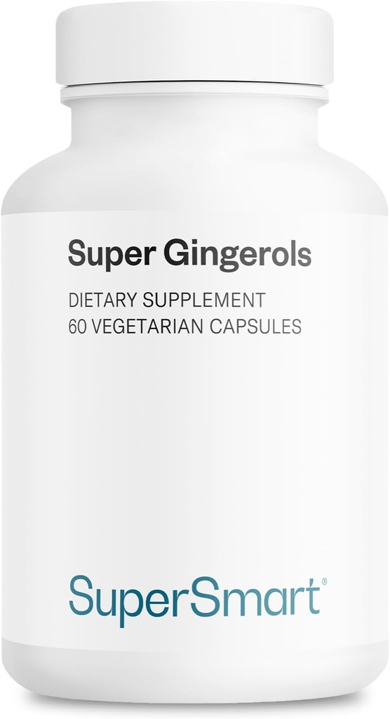 Supersmart - Super Gingerols 400mg por día (High Potency 20% Gingerol) - Extracto de raíz de jengibre Suplemento No. Gluten Libre - 60 cápsulas vegetarianas