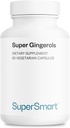 Supersmart - Super Gingerols 400mg por día (High Potency 20% Gingerol) - Extracto de raíz de jengibre Suplemento No. Gluten Libre - 60 cápsulas vegetarianas