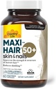 Country Life Maxi-Hair 50+ – Biotin-Based Hair, Skin & Nails Supplement for Women &amp; Hombres Más de 50 Silencioso Apoyo Saludable Crecimiento del cabello " Reducida Cubierta " Certified Gluten-Free " Vegetarian 60 cápsulas