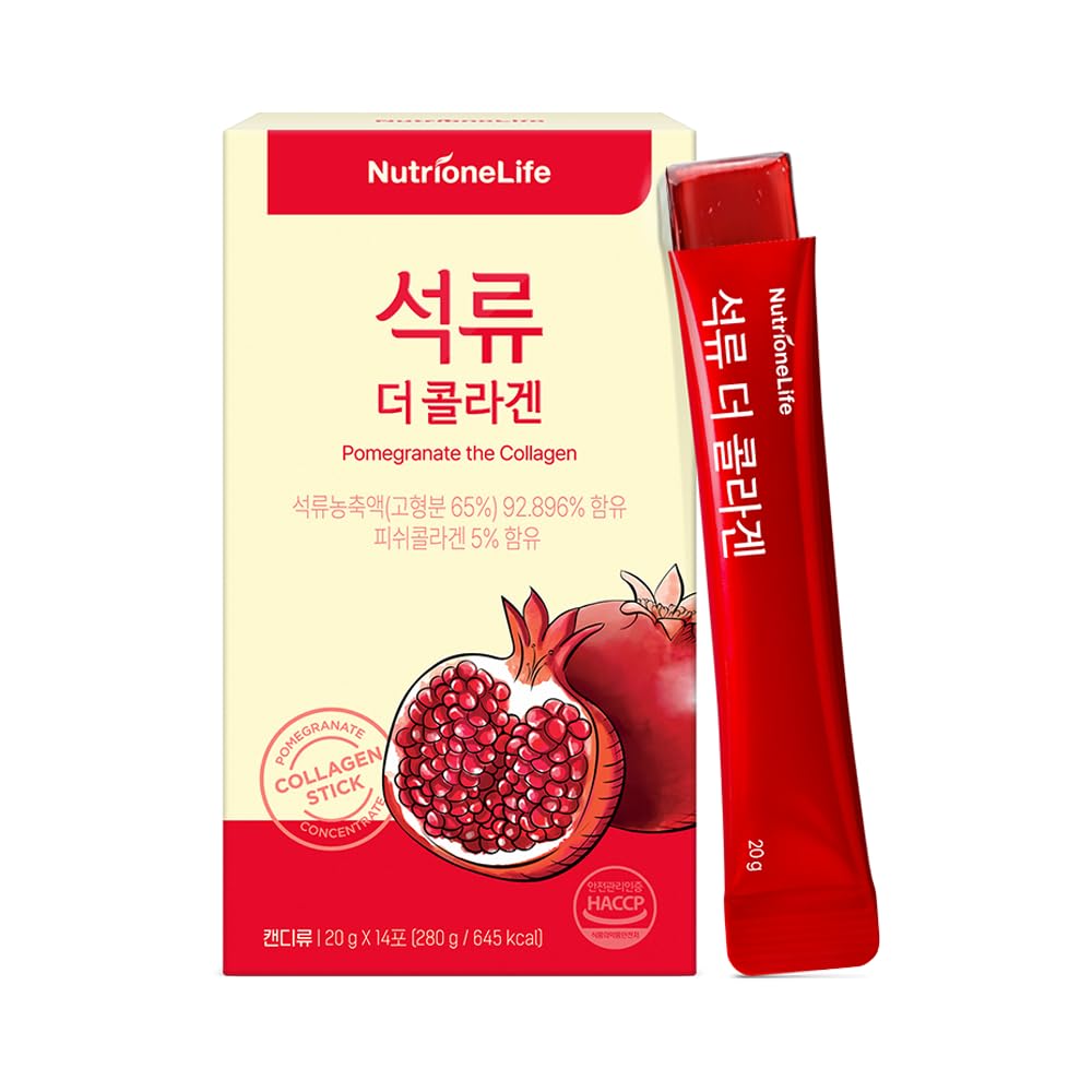 Pomegranate Collagen Stick Jelly – Low Molecular Fish Collagen, Pomegranate Flavor, Korean Collagen Jelly, 20g*10 Sachets