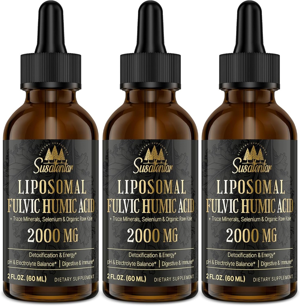 Trace Minerals Electrolytes Drops 2000 MG ANTE Liquid Liposomal Fulvic Humic Acid Suplemento TEN 85+ Trace Minerals TEN Hydration ANTE Detoxification TEN Energy ANTEPH Balance ANTE Digestion ANTE Immunity ANTE 6 Oz