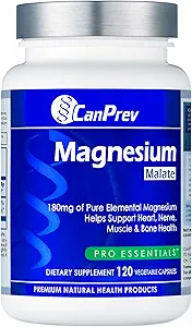 CanPrev Magnesium Malate, 120 Veg Caps, 120-Day Supply, 180mg Magnesium Elemental &amp; 540mg Malic Acid, Vegan " Non-GMO, Supports Relaxation, Energy, Muscle Function, Bone Strength " Well-Being general